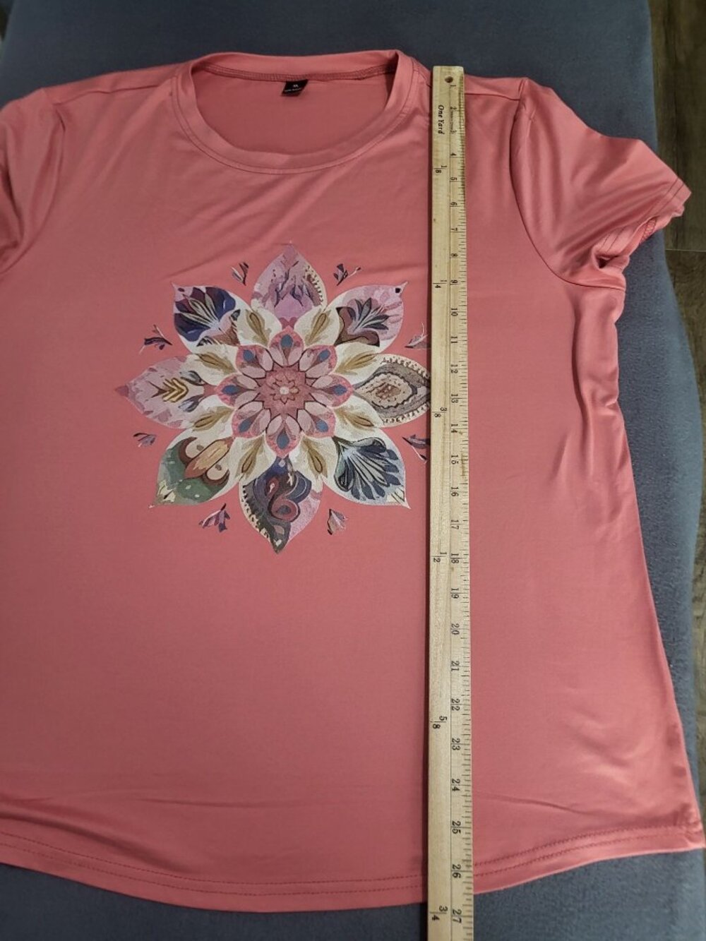 Retro Graphic T Shirt Pink Short Sleeved Floral XL - Picture 5 of 6